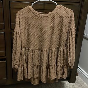 Long-sleeve brown blouse